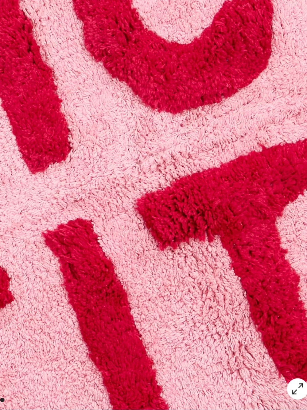 Urban Outfitters Pink Bath Mat with Bold Red Lettering Area rug carpet bathroom - Picture 2 of 3